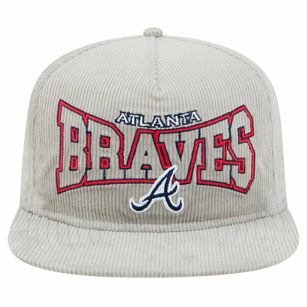 New Era Atlanta Braves Gray Corduroy Golfer Snapback Hat - MLB Hats
