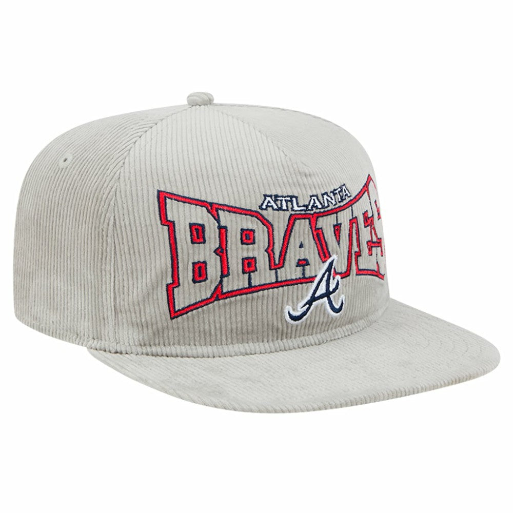 New Era Atlanta Braves Gray Corduroy Golfer Snapback Hat - MLB Hats