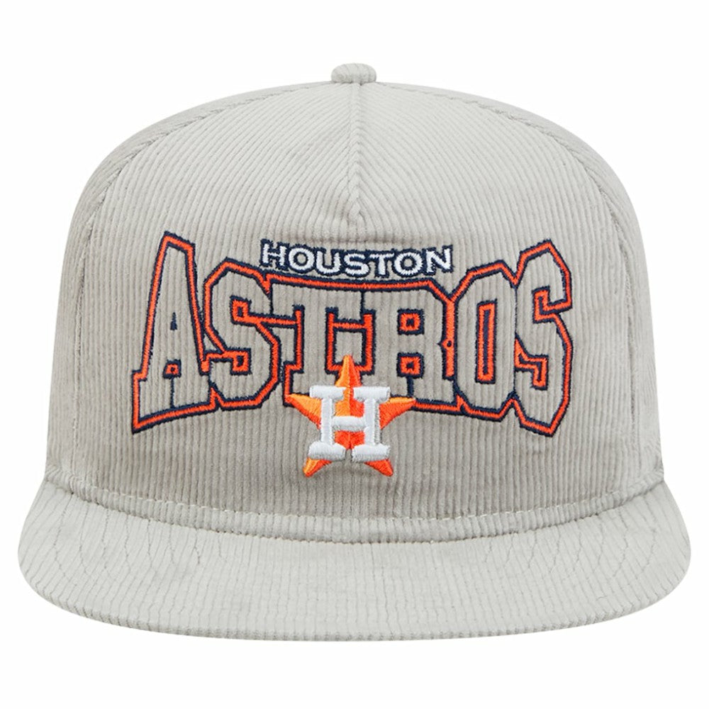 New Era Houston Astros Gray Corduroy Golfer Snapback Hat - MLB Hats