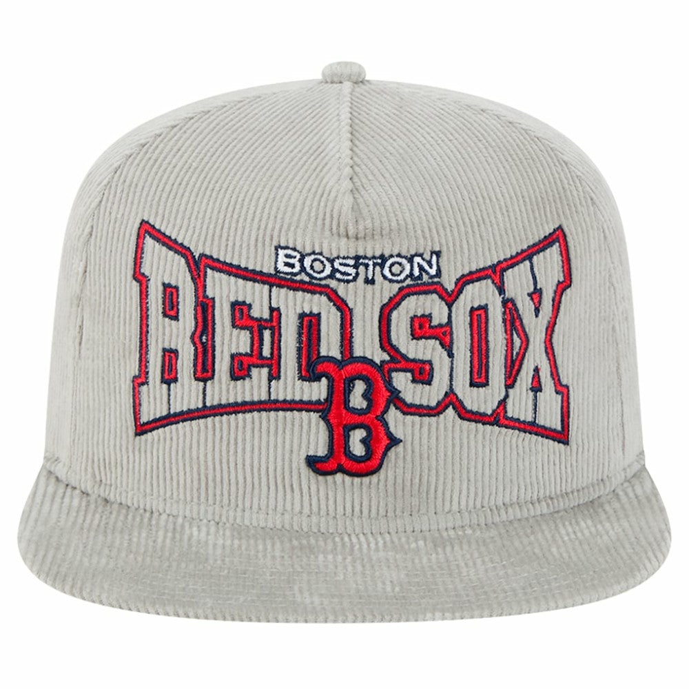New Era Boston Red Sox Gray Corduroy Golfer Snapback Hat - MLB Hats