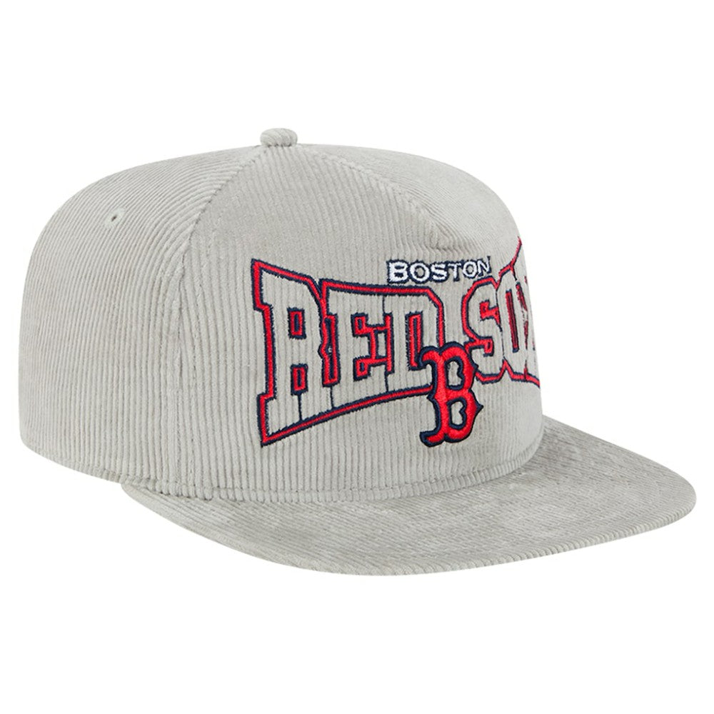 New Era Boston Red Sox Gray Corduroy Golfer Snapback Hat - MLB Hats