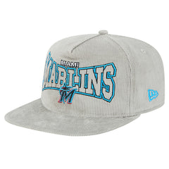 New Era Miami Marlins Gray Corduroy Golfer Snapback Hat - MLB Hats
