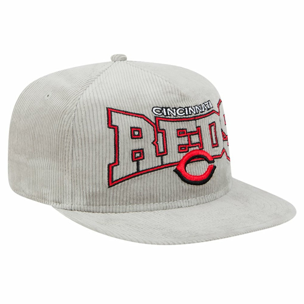 New Era Cincinnati Reds Gray Corduroy Golfer Snapback Hat - MLB Hats