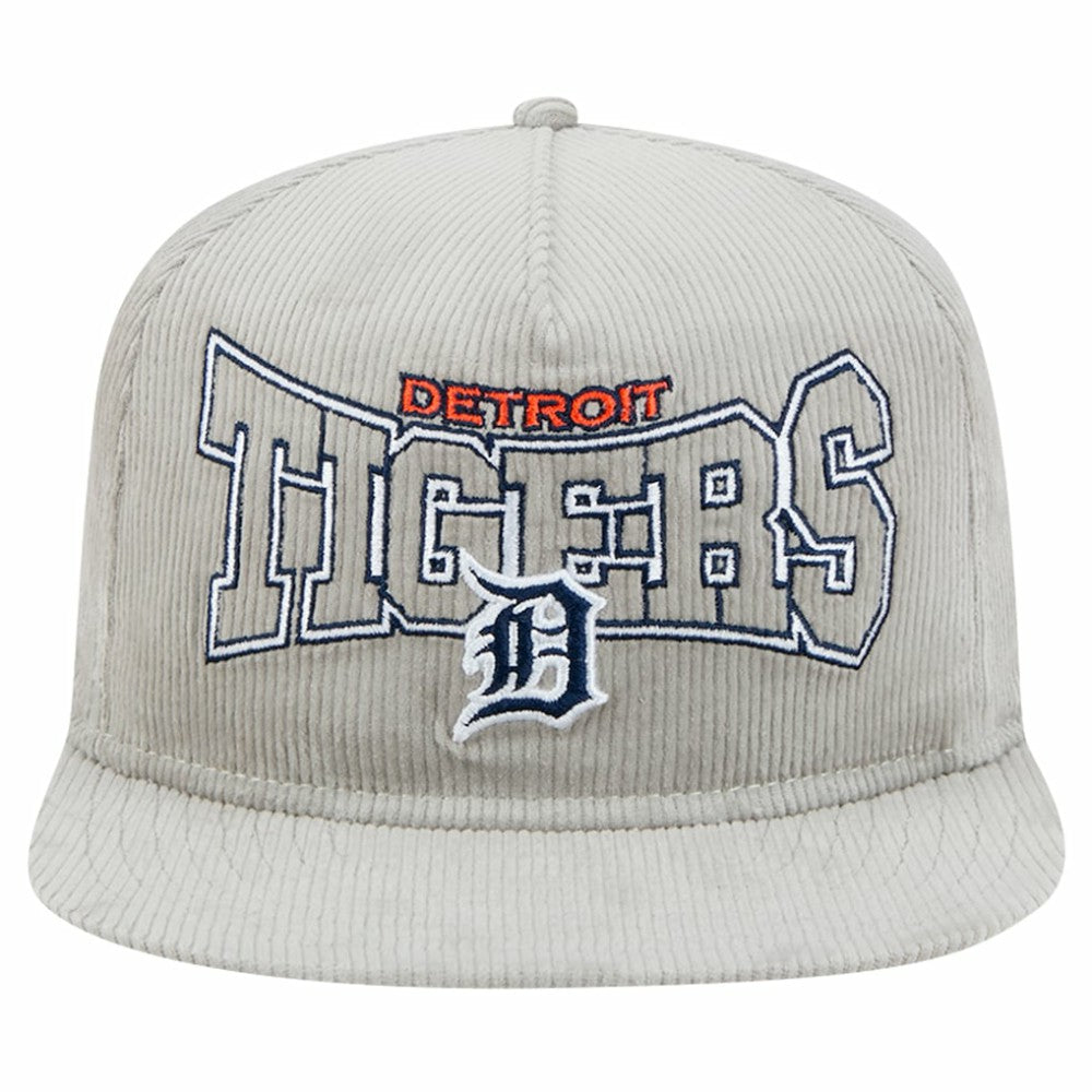 New Era Detroit Tigers Gray Corduroy Golfer Snapback Hat - MLB Hats