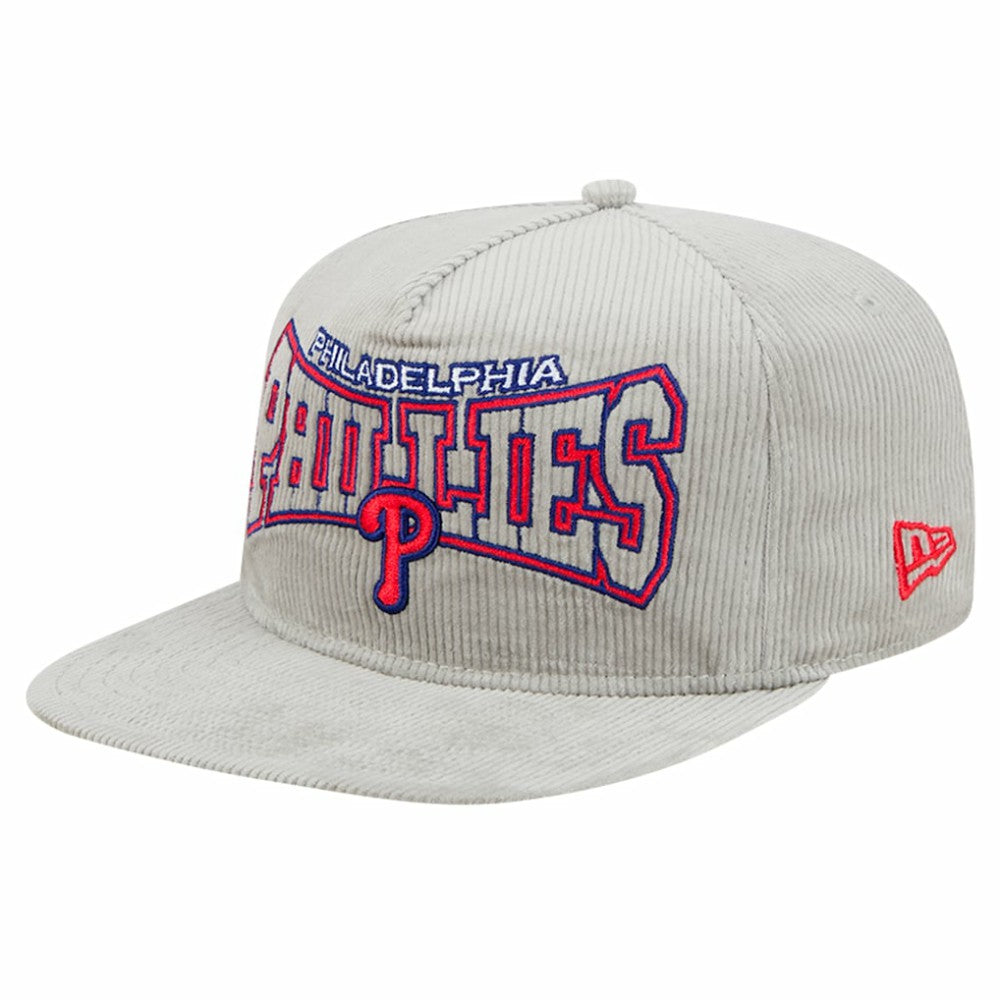 New Era Philadelphia Phillies Gray Corduroy Golfer Snapback Hat - MLB Hats
