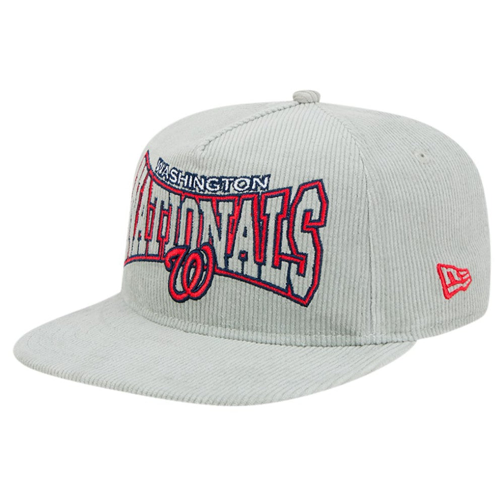New Era Washington Nationals Gray Corduroy Golfer Snapback Hat - MLB Hats