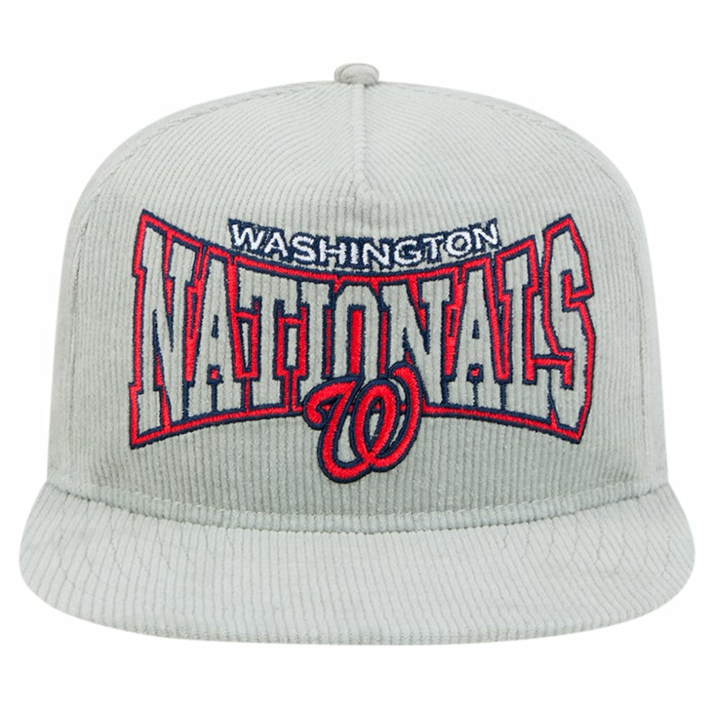 New Era Washington Nationals Gray Corduroy Golfer Snapback Hat - MLB Hats