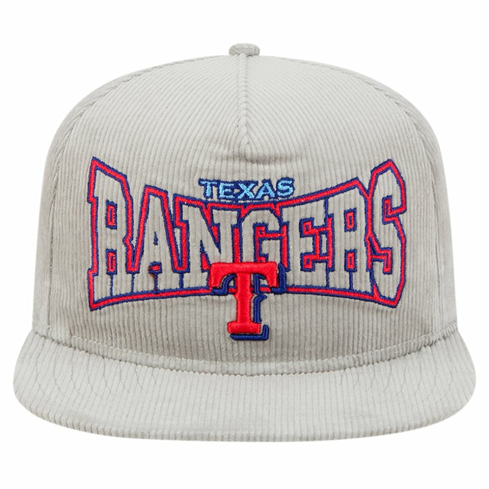 New Era Texas Rangers Gray Corduroy Golfer Snapback Hat - MLB Hats