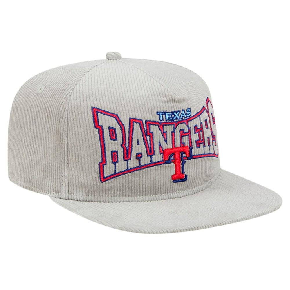 New Era Texas Rangers Gray Corduroy Golfer Snapback Hat - MLB Hats