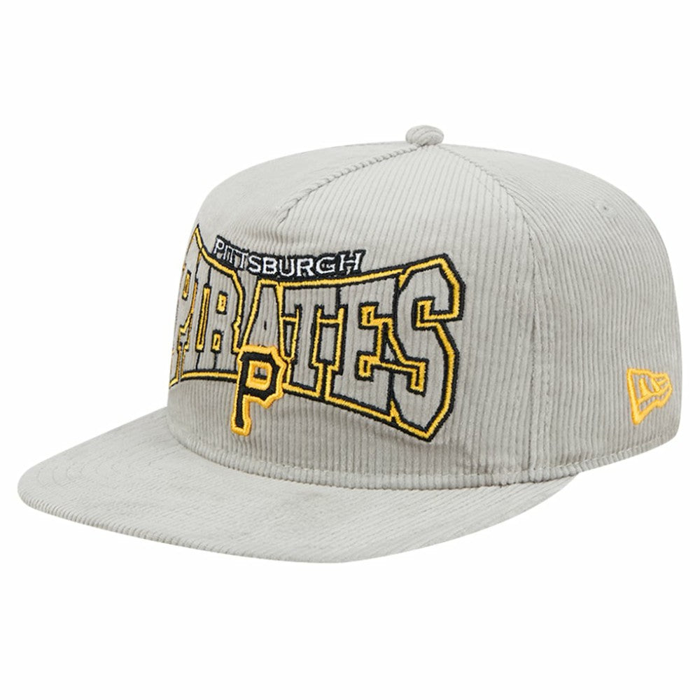 New Era Pittsburgh Pirates Gray Corduroy Golfer Snapback Hat - MLB Hats