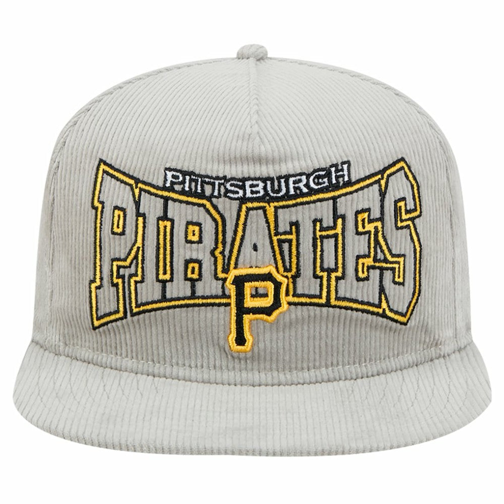 New Era Pittsburgh Pirates Gray Corduroy Golfer Snapback Hat - MLB Hats