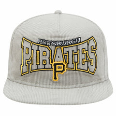 New Era Pittsburgh Pirates Gray Corduroy Golfer Snapback Hat - MLB Hats