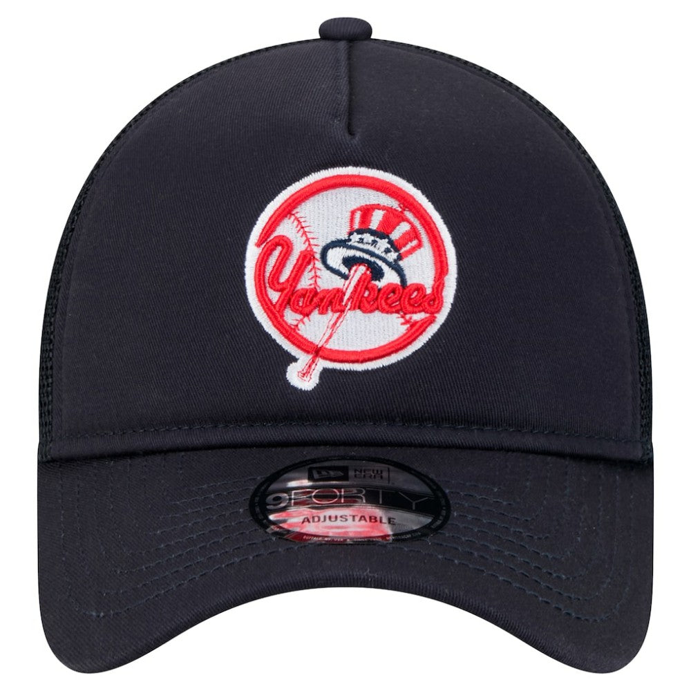 New York Yankees New Era 9FORTY A-Frame Trucker Adjustable Hat - MLB Hats