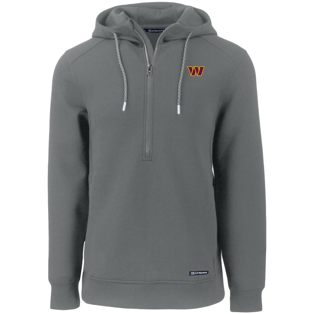 Washington Commanders Cutter & Buck Primary Mark Roam Eco Recycled Half-Zip Pullover Hoodie | NFL Online