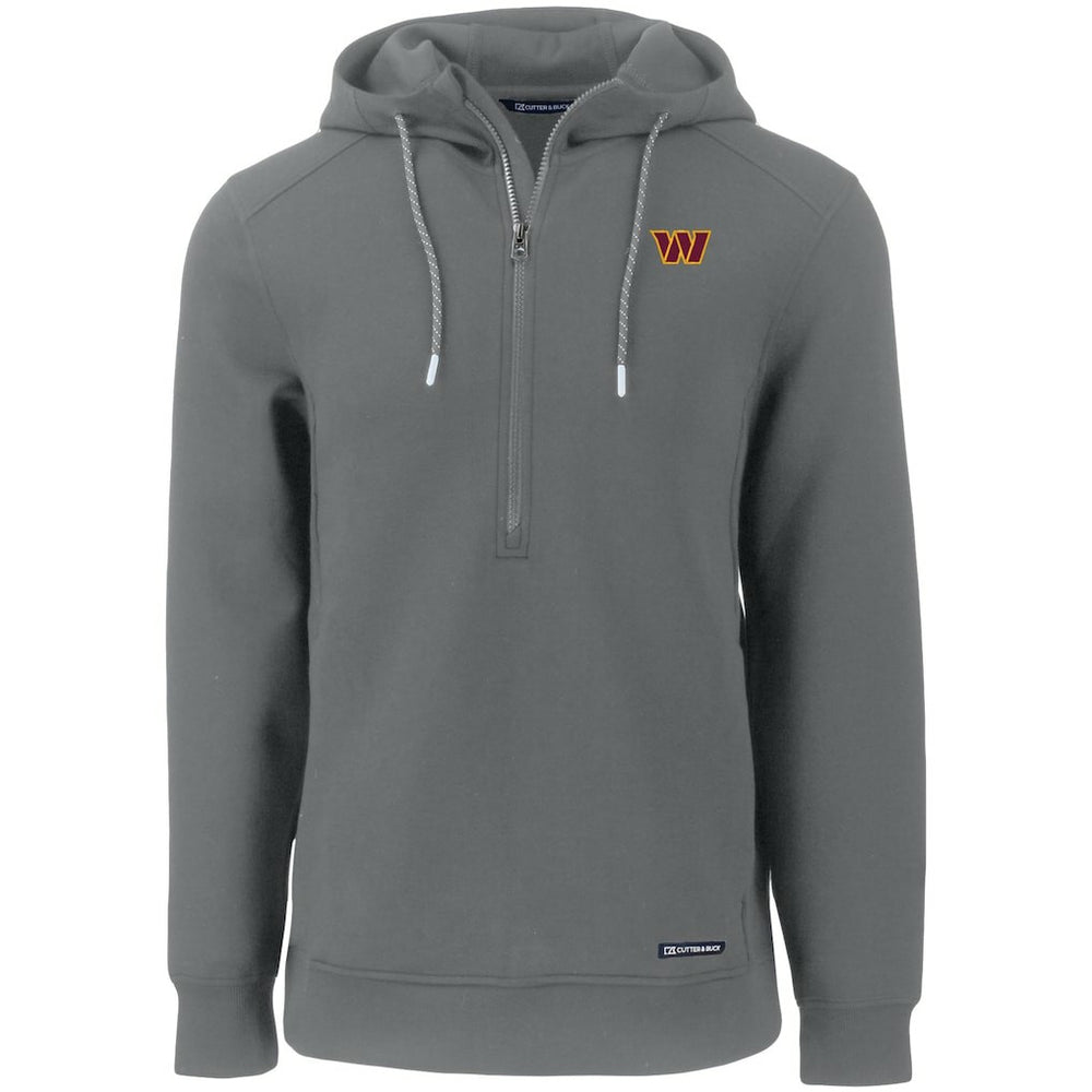 Washington Commanders Cutter & Buck Primary Mark Roam Eco Recycled Half-Zip Pullover Hoodie | NFL Online