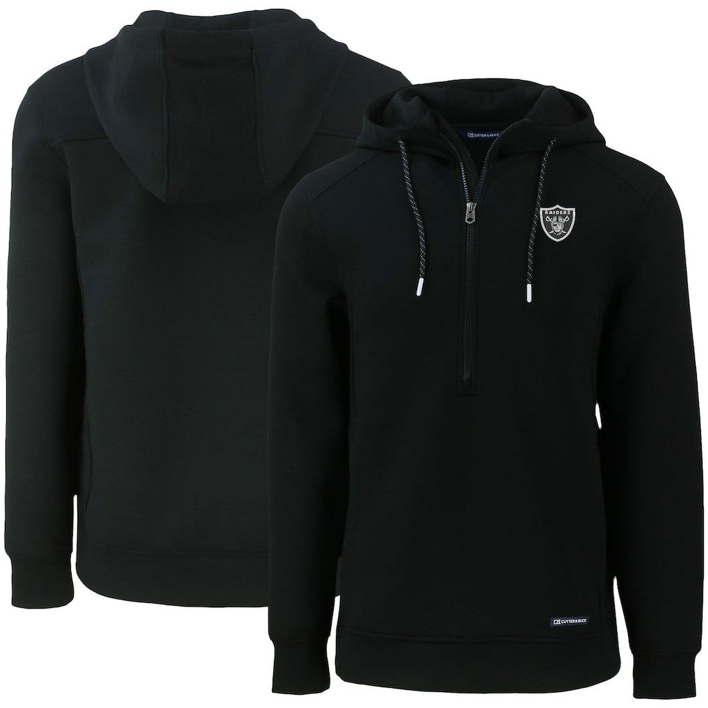 Las Vegas Raiders Cutter & Buck Primary Mark Roam Eco Recycled Half-Zip Pullover Hoodie | NFL Discount