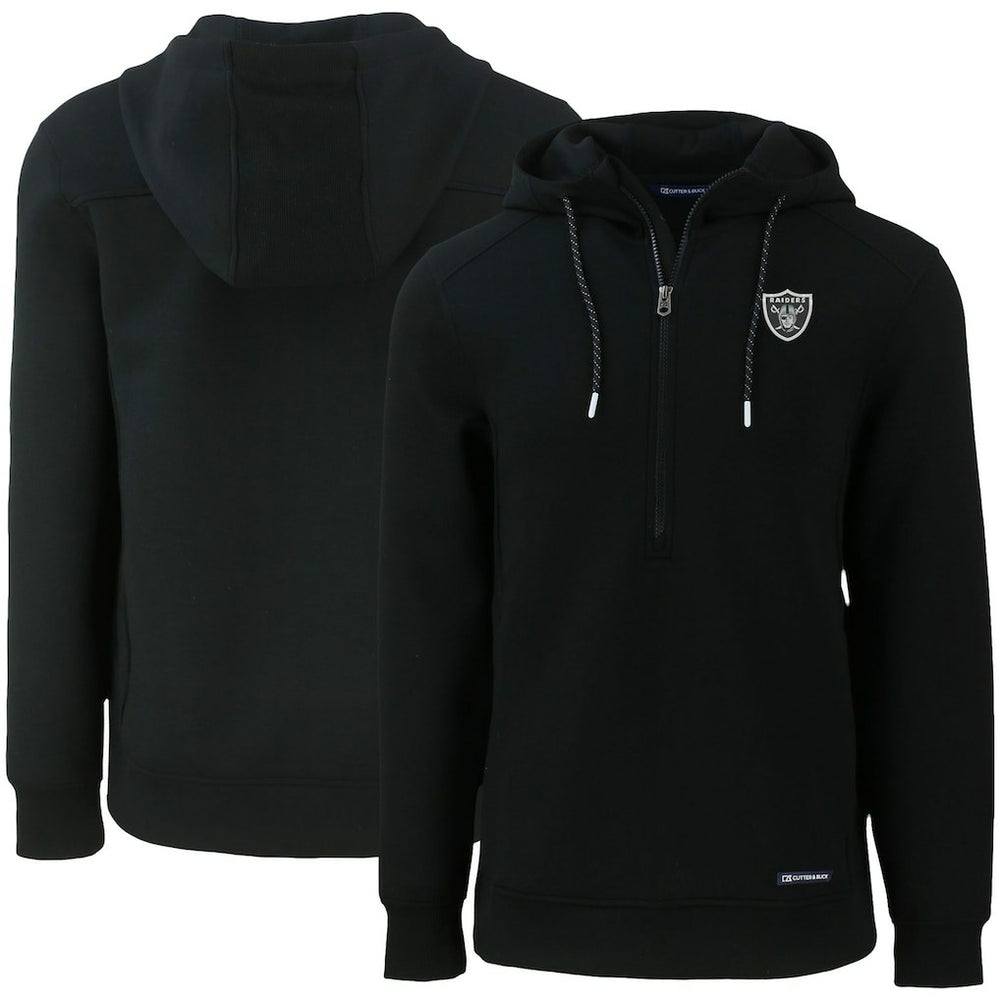 Las Vegas Raiders Cutter & Buck Primary Mark Roam Eco Recycled Half-Zip Pullover Hoodie | NFL Discount