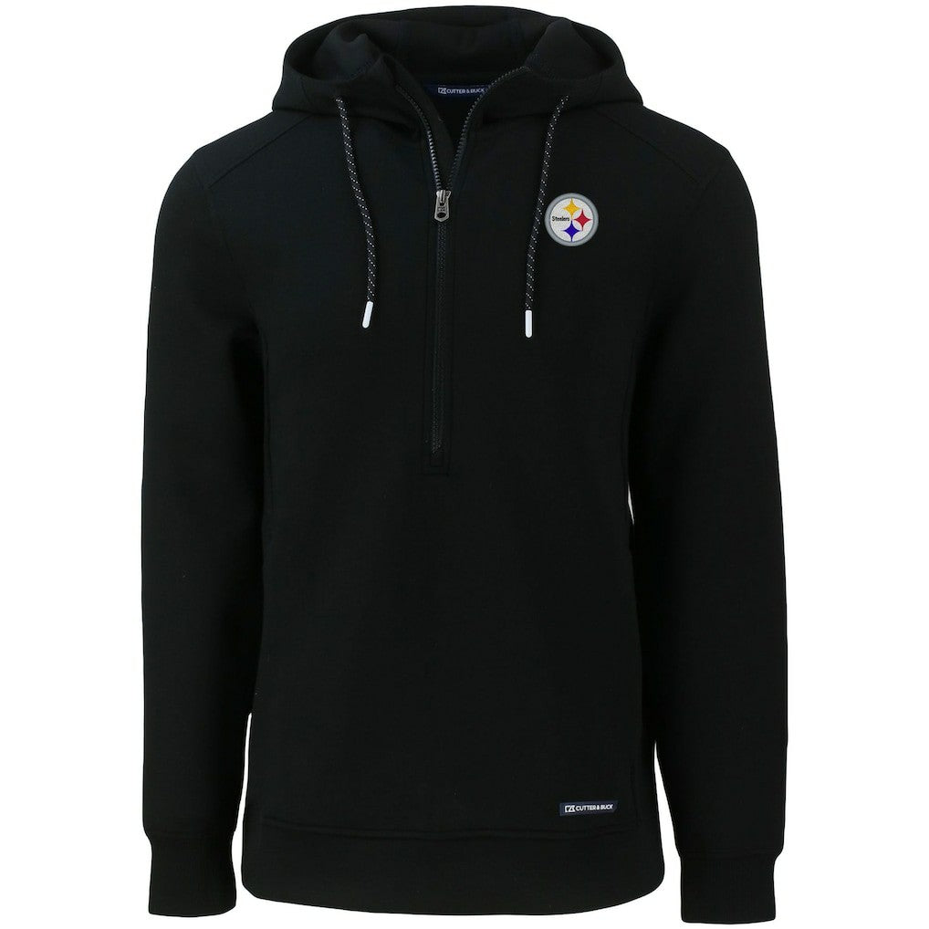 Pittsburgh Steelers Cutter & Buck Primary Mark Roam Eco Recycled Half-Zip Pullover Hoodie | NFL Sale