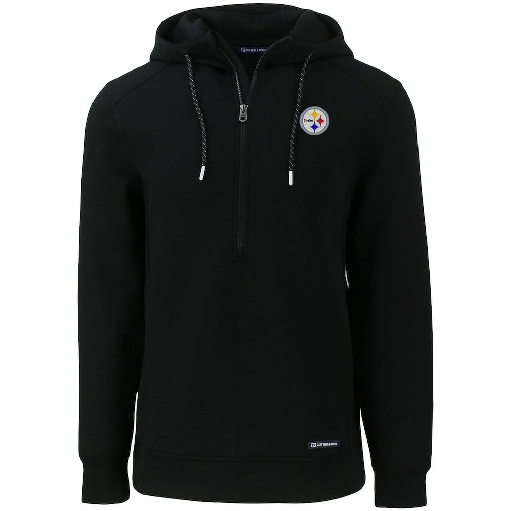 Pittsburgh Steelers Cutter & Buck Primary Mark Roam Eco Recycled Half-Zip Pullover Hoodie | NFL Sale