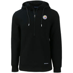 Pittsburgh Steelers Cutter & Buck Primary Mark Roam Eco Recycled Half-Zip Pullover Hoodie | NFL Sale