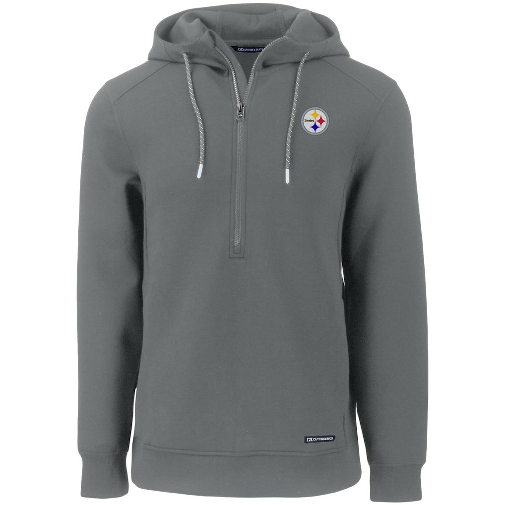 Pittsburgh Steelers Cutter & Buck Primary Mark Roam Eco Recycled Half-Zip Pullover Hoodie | NFL On sale
