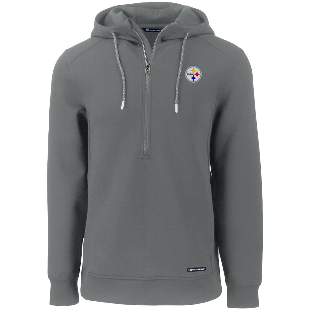 Pittsburgh Steelers Cutter & Buck Primary Mark Roam Eco Recycled Half-Zip Pullover Hoodie | NFL On sale