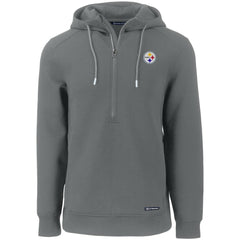 Pittsburgh Steelers Cutter & Buck Primary Mark Roam Eco Recycled Half-Zip Pullover Hoodie | NFL On sale