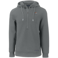 Denver Broncos Cutter & Buck Primary Mark Roam Eco Recycled Half-Zip Pullover Hoodie | NFL Outlet
