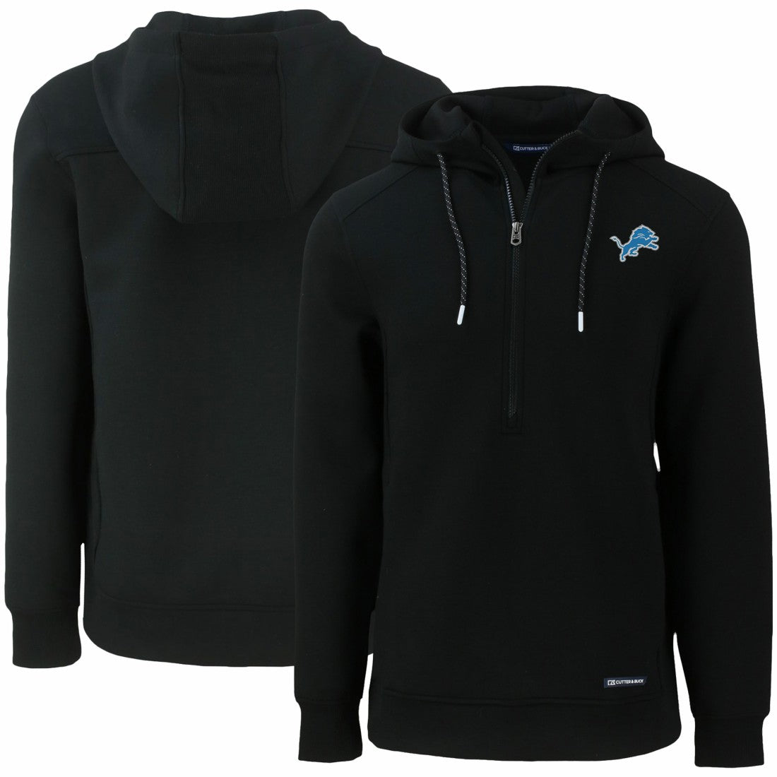 Detroit Lions Cutter & Buck Primary Mark Roam Eco Recycled Half-Zip Pullover Hoodie | NFL Discount