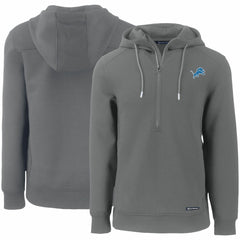 Detroit Lions Cutter & Buck Primary Mark Roam Eco Recycled Half-Zip Pullover Hoodie | NFL New