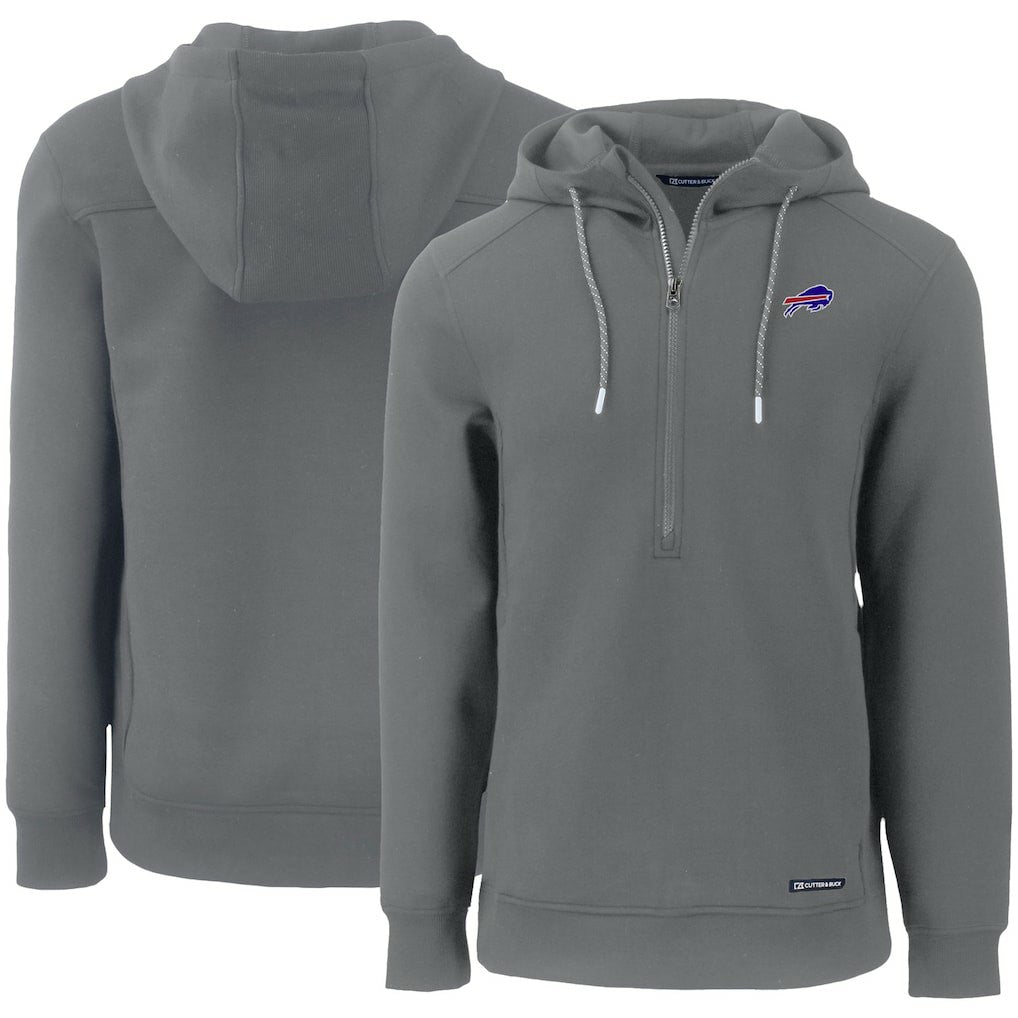 Buffalo Bills Cutter & Buck Primary Mark Roam Eco Recycled Half-Zip Pullover Hoodie | NFL Near me