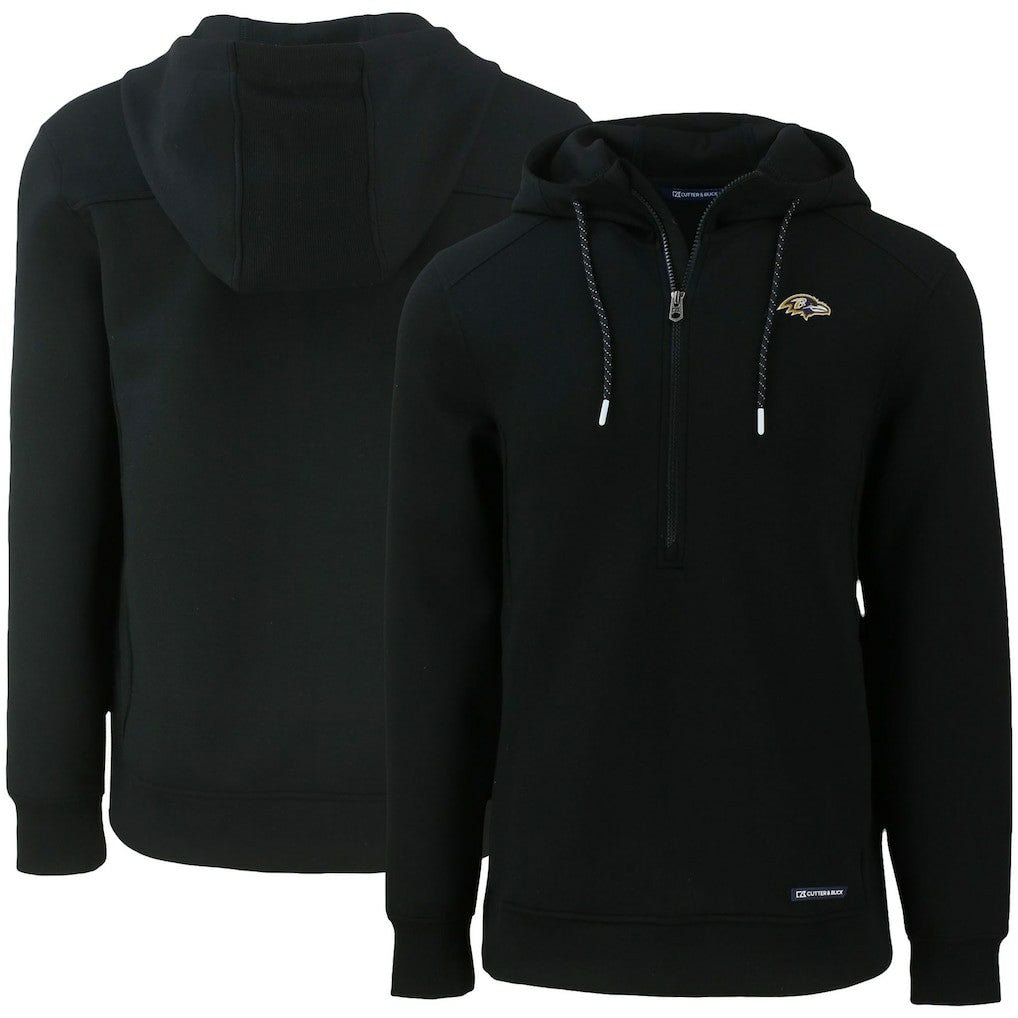 Baltimore Ravens Cutter & Buck Primary Mark Roam Eco Recycled Half-Zip Pullover Hoodie | NFL On sale