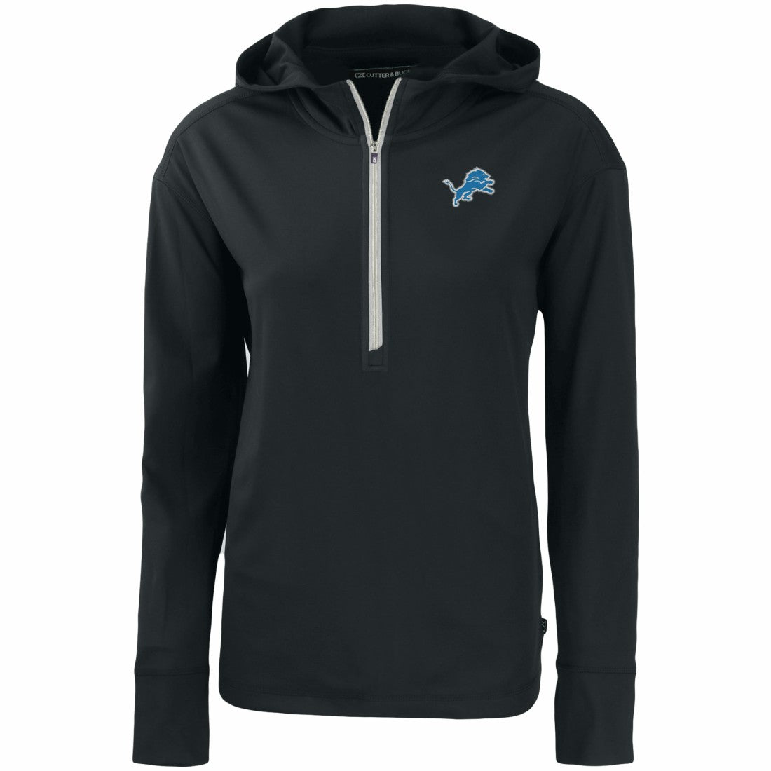 Detroit Lions Cutter & Buck Women's Primary Mark Daybreak Eco Recycled Half-Zip Hoodie | NFL Outlet
