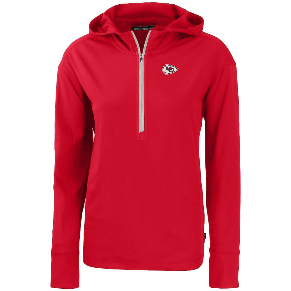 Kansas City Chiefs Cutter & Buck Women's Primary Mark Daybreak Eco Recycled Half-Zip Hoodie | NFL New