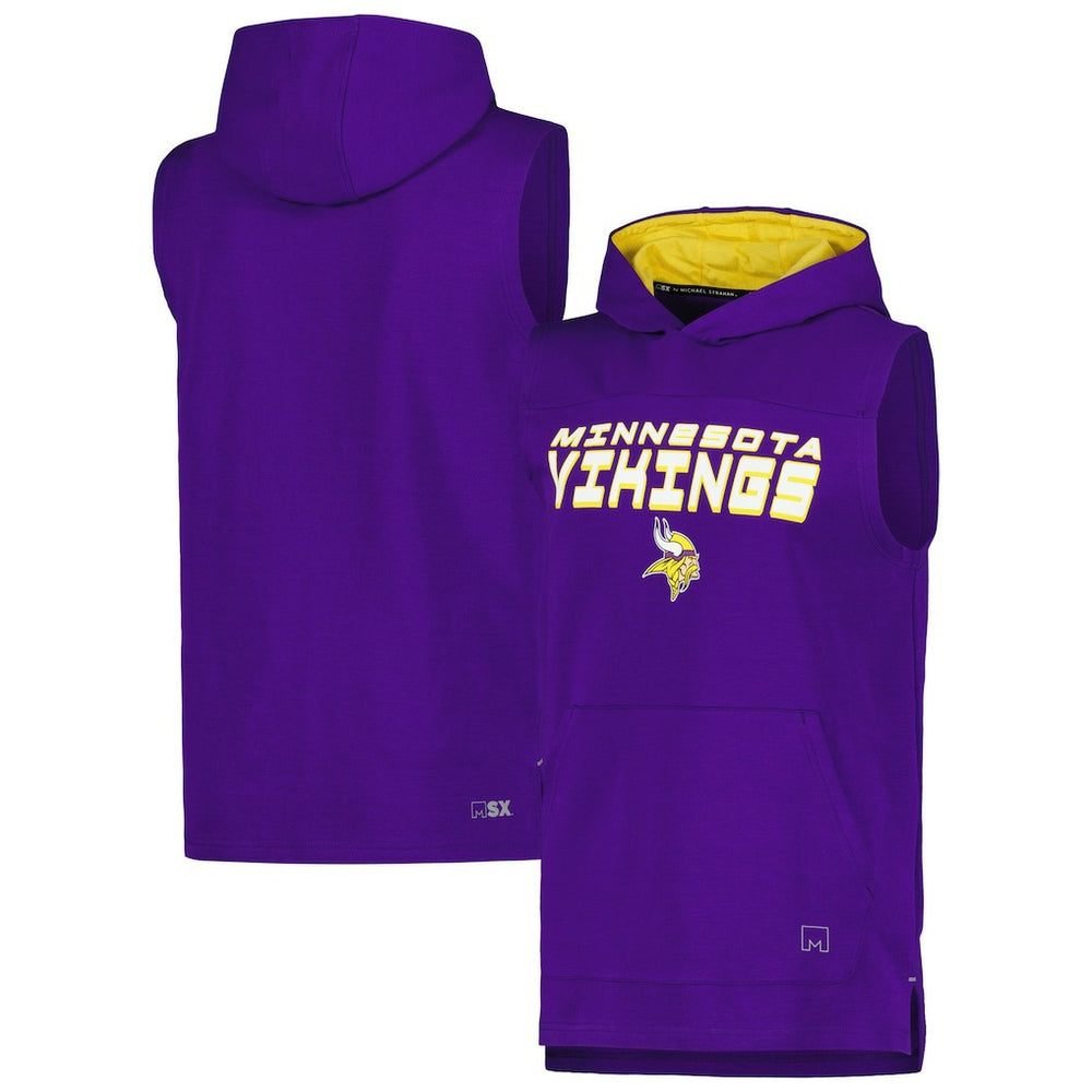 Minnesota Vikings MSX by Michael Strahan Captain Sleeveless Hoodie T-Shirt | NFL On sale
