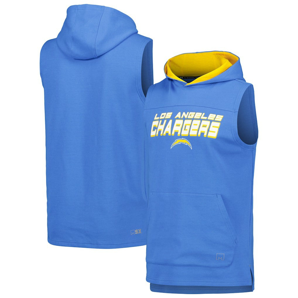 Los Angeles Chargers MSX by Michael Strahan Captain Sleeveless Hoodie T-Shirt | NFL Sale