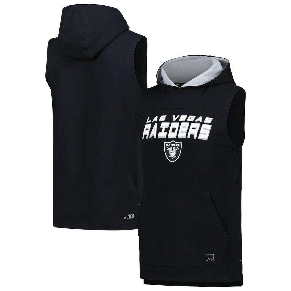 Las Vegas Raiders MSX by Michael Strahan Captain Sleeveless Hoodie T-Shirt | NFL Outlet