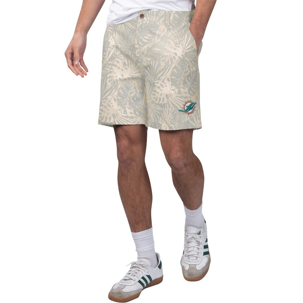 Miami Dolphins Margaritaville Sandwashed Monstera Print Amphib Shorts | NFL Sale
