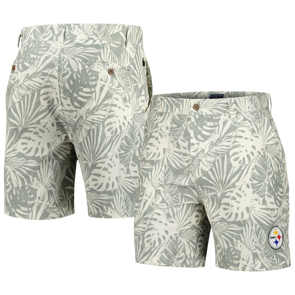 Pittsburgh Steelers Margaritaville Sandwashed Monstera Print Amphib Shorts | NFL New