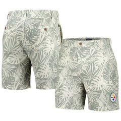 Pittsburgh Steelers Margaritaville Sandwashed Monstera Print Amphib Shorts | NFL New
