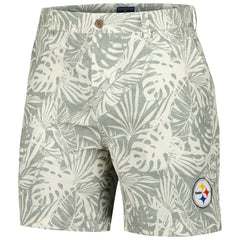 Pittsburgh Steelers Margaritaville Sandwashed Monstera Print Amphib Shorts | NFL New