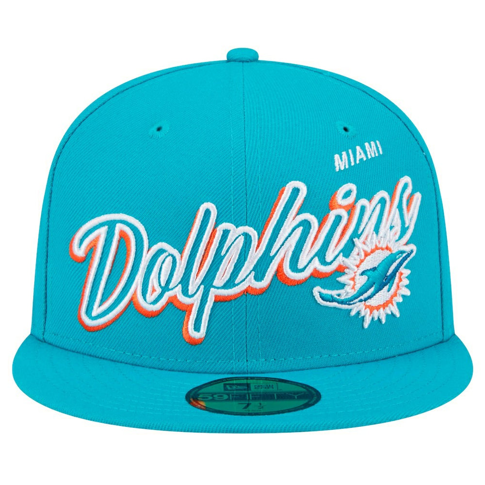 Miami Dolphins Script Sided 59FIFTY Fitted Hat | NFL Hot