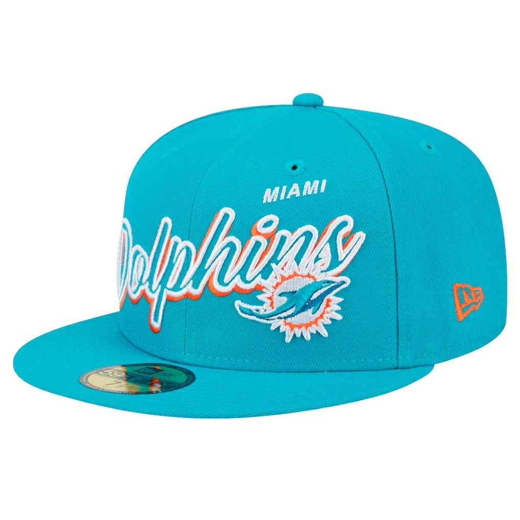 Miami Dolphins Script Sided 59FIFTY Fitted Hat | NFL Hot