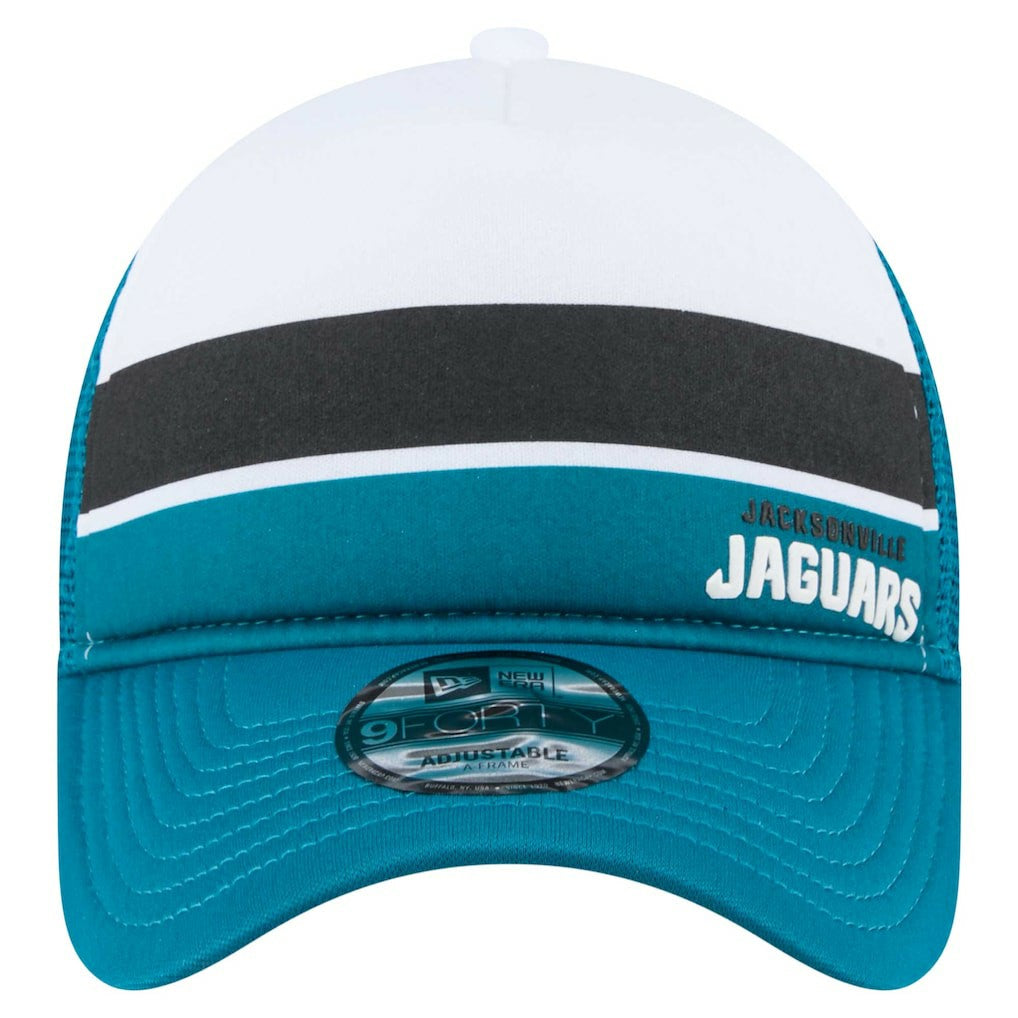 Jacksonville Jaguars Color-Block 9FORTY A-Frame Trucker Adjustable Hat | NFL Outlet