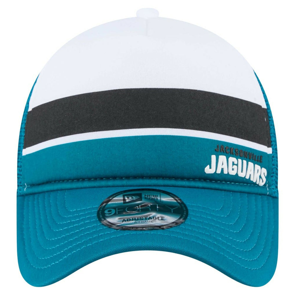 Jacksonville Jaguars Color-Block 9FORTY A-Frame Trucker Adjustable Hat | NFL Outlet