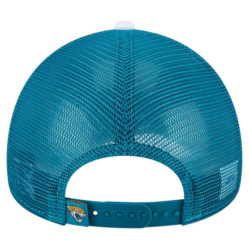 Jacksonville Jaguars Color-Block 9FORTY A-Frame Trucker Adjustable Hat | NFL Outlet