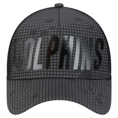 Miami Dolphins Midnight Ink Tonal Text A-Frame Trucker 9FORTY Adjustable Hat | NFL Online