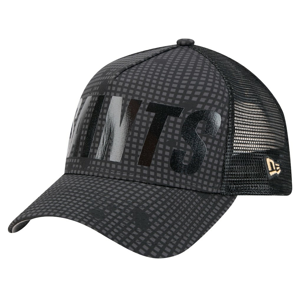 New Orleans Saints Midnight Ink Tonal Text A-Frame Trucker 9FORTY Adjustable Hat | NFL Discount