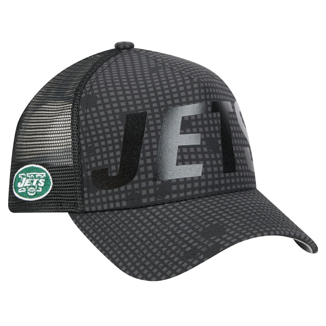 New York Jets Throwback Midnight Ink Tonal Text A-Frame Trucker 9FORTY Adjustable Hat | NFL Near me