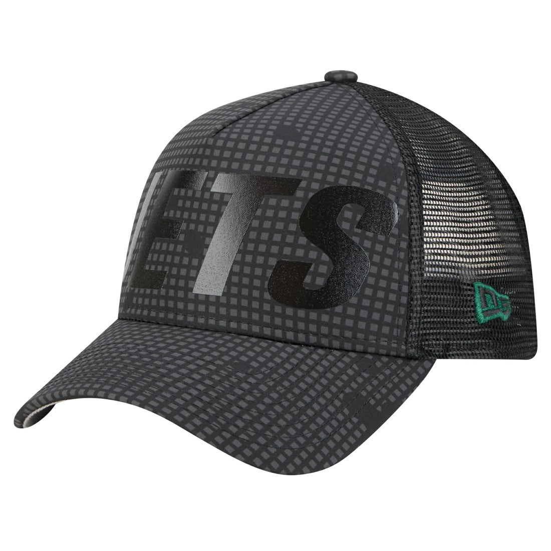 New York Jets Throwback Midnight Ink Tonal Text A-Frame Trucker 9FORTY Adjustable Hat | NFL Near me